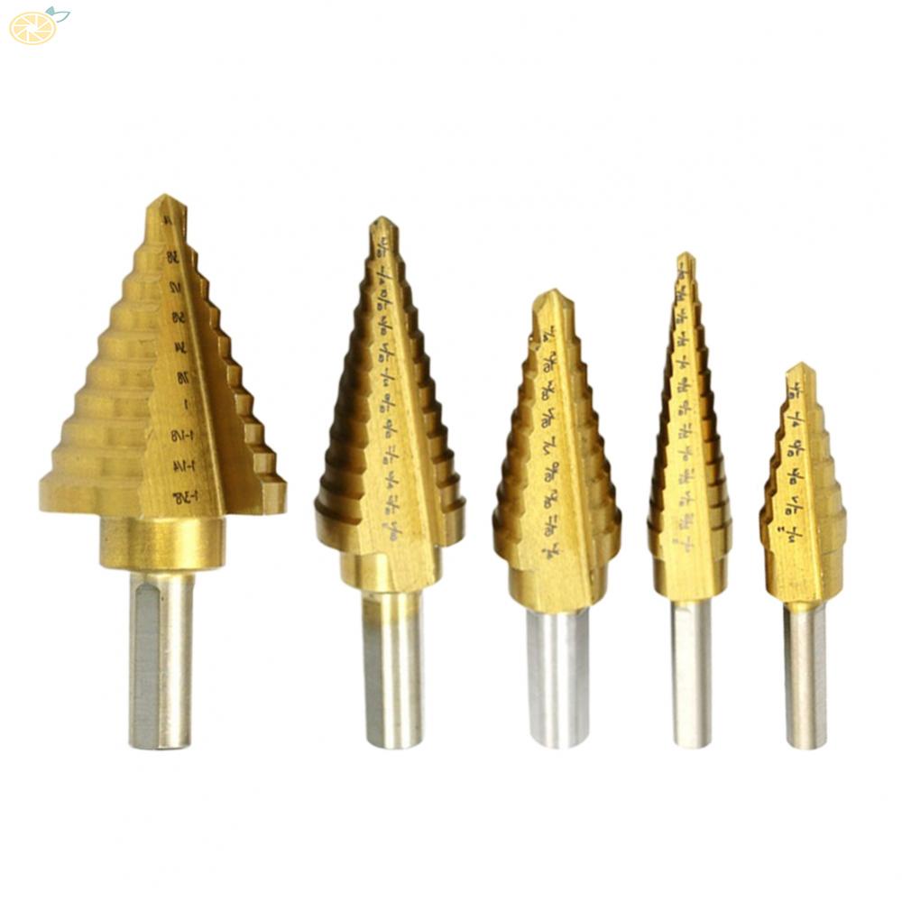 【VARSTR】5pcs Step Drill Set 4241 HSS Step Drill Bit Pagoda Drill Drilling Tool for Metal