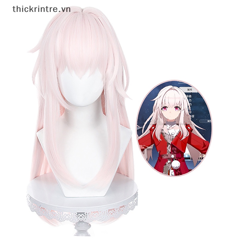 Tóc Giả Thẳng Dài 75cm Màu Hồng Hóa Trang Nhân Vật Anime