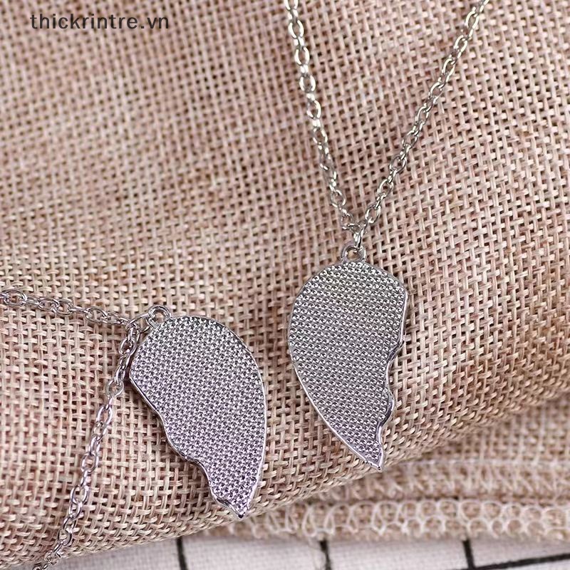 Vòng cổ Mặt Trái Tim Ghép Nối Bằng Hợp Kim Đính Kim Cương Sáng Tạo Cho Cặp Đôi / Bạn Thân