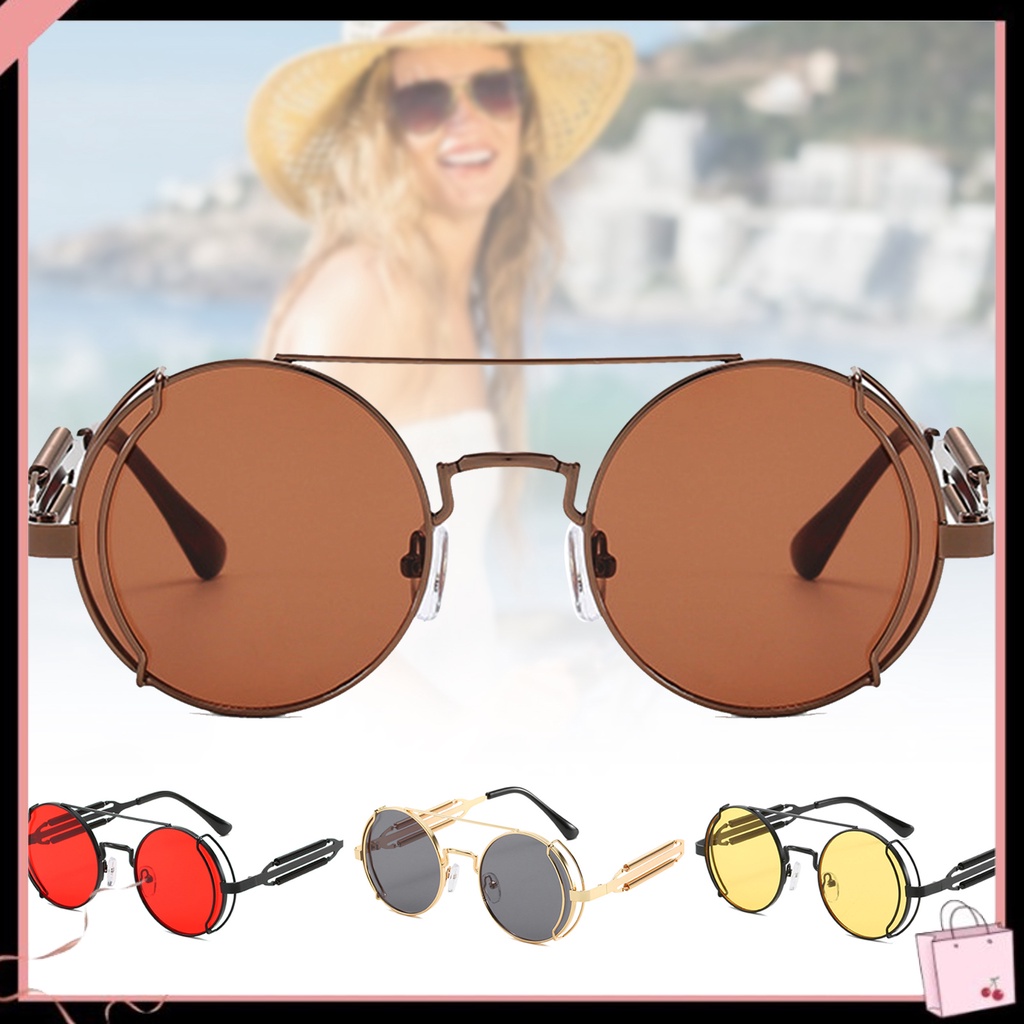 Kính Mát Gọng Kim Loại Tròn Phong Cách Punk Vintage