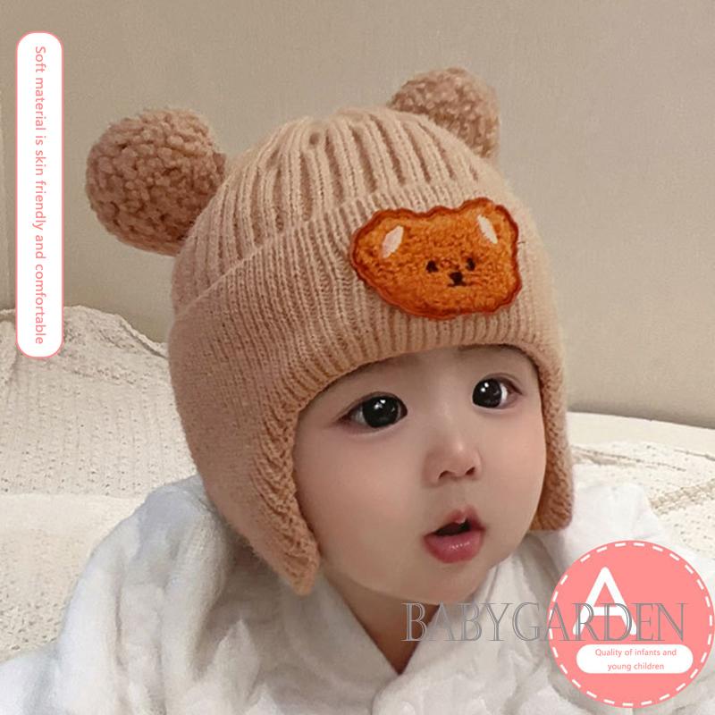 Mũ Len Beanie Hình Gấu Dễ Thương Cho Bé