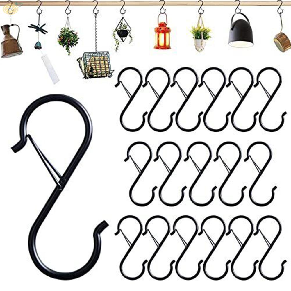 【VARSTR】10 Pack of Practical Black S Hooks Heavy Duty Hangers for Home and Garden Organization