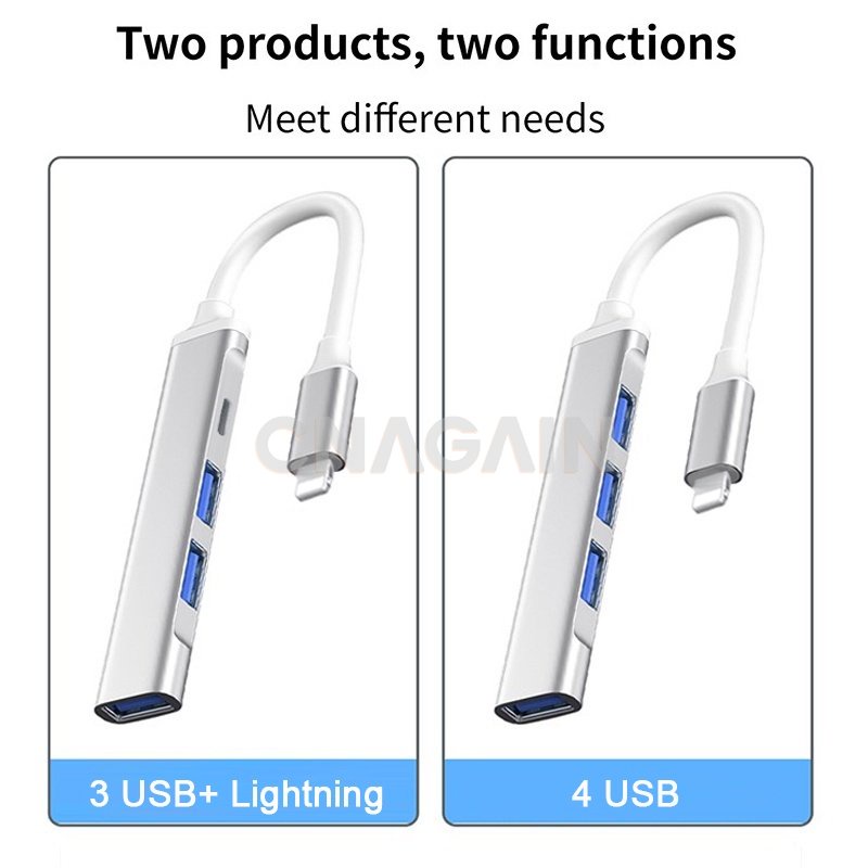 Bộ Chia Cổng Lightning Sang USB OTG 3.0 4 Trong 1 Cho iPhone14 13 pro max 12 11 xs xr / iPad Thẻ
