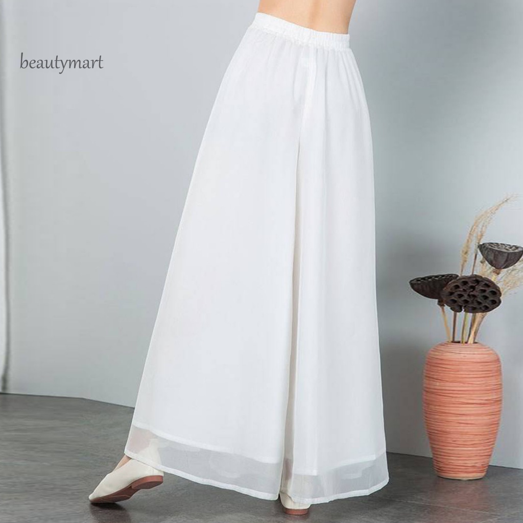 Quần Voan Ống Rộng Lưng Cao Thoáng Khí Thoải Mái Dành Cho Nữ beautymartm1