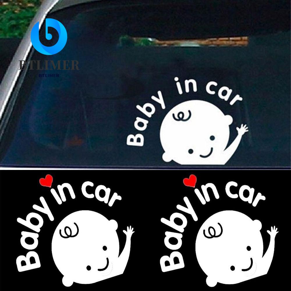 Đề Can Dán Cửa Sổ Xe Hơi Họa Tiết Hoạt Hình Baby In Car 3D Chống Thấm Nước