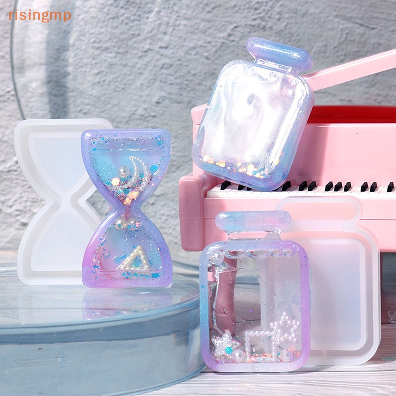 Khuôn Silicone Làm Mặt Dây Chuyền / Móc Khóa Hình Đồng Hồ Cát Resin DIY