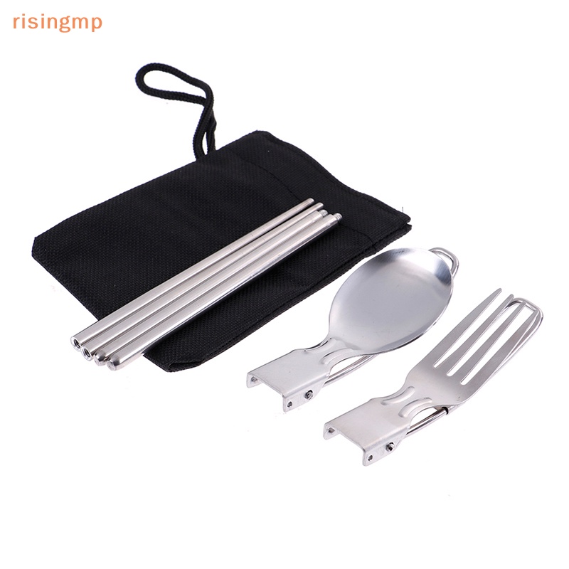 1 Bộ Dụng Cụ Ăn Uống Gồm Muỗng / Nĩa / Đũa Có Thể Gấp Gọn Tiện Dụng
