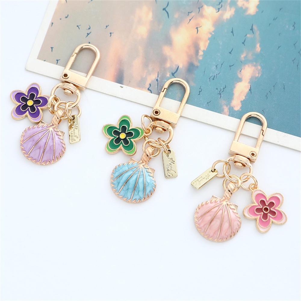 Dễ Thương Móc Khóa Hình Vỏ Ốc Kim Loại Màu gradient Xinh Xắn