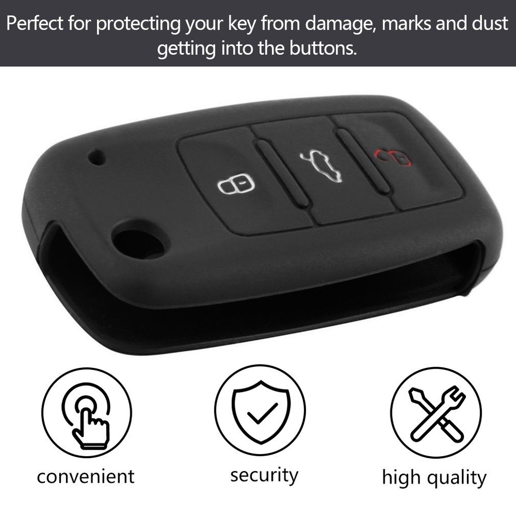 Universal Silicone Auto Remote Car Key Holder Case Cover Candy Color Accessories For Volkswagen Vw Series [Q/12]