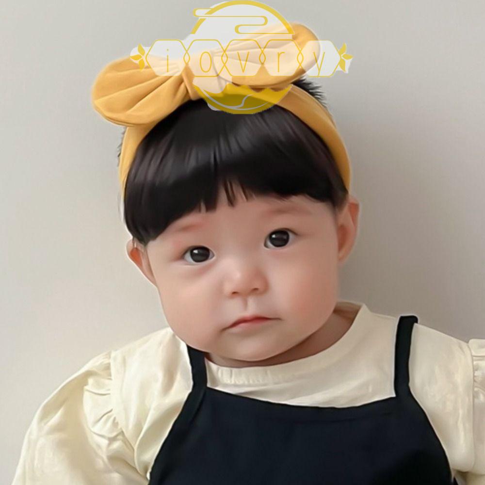 Băng Đô Nơ Cài Tóc Giả Bằng Sợi Tổng Hợp Màu Hồng Chất Lượng Cao Làm Phụ Kiện Chụp Ảnh Cho Bé