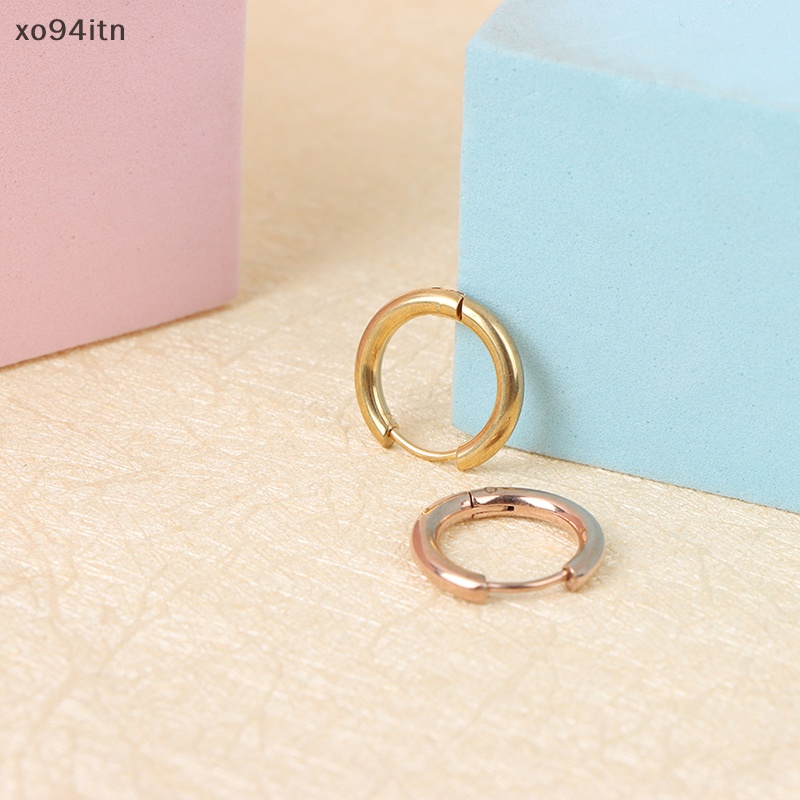 Set 5 Khuyên Tai Tròn Bằng Thép Không Gỉ Cá Tính