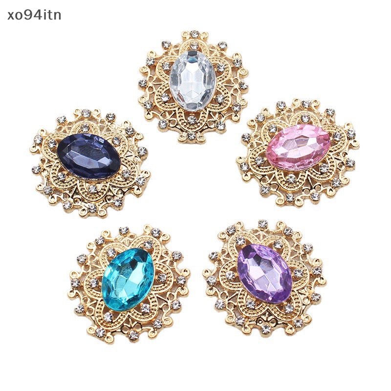 Set 5 Nút Đính Đá 24 * 27MM Làm Đồ Trang Sức