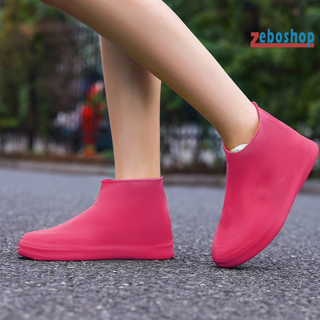 1 Cặp Vỏ Bọc Giày Bằng Silicon Dày Dặn Chống Trượt Chống Thấm Nước Tiện Dụng