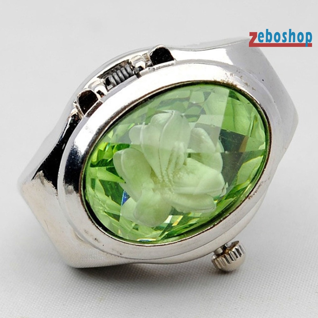 Nhẫn Đồng Hồ Mặt Oval Đính Đá Thời Trang Unisex