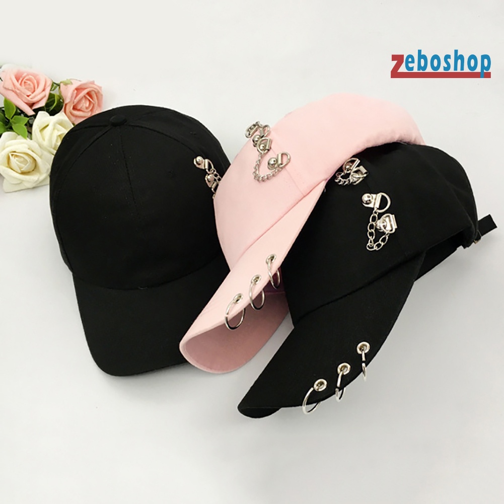 Mũ Lưỡi Trai Bóng Chày Chống Tia UV Đính Khoen Kim Loại Thời Trang Cho Nữ