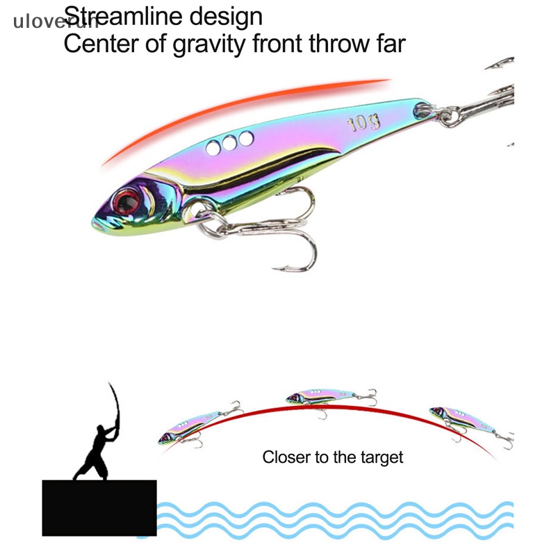Uloverun 1 Mồi Câu Cá Rung Kim Loại Dài Nhiều Màu Sắc