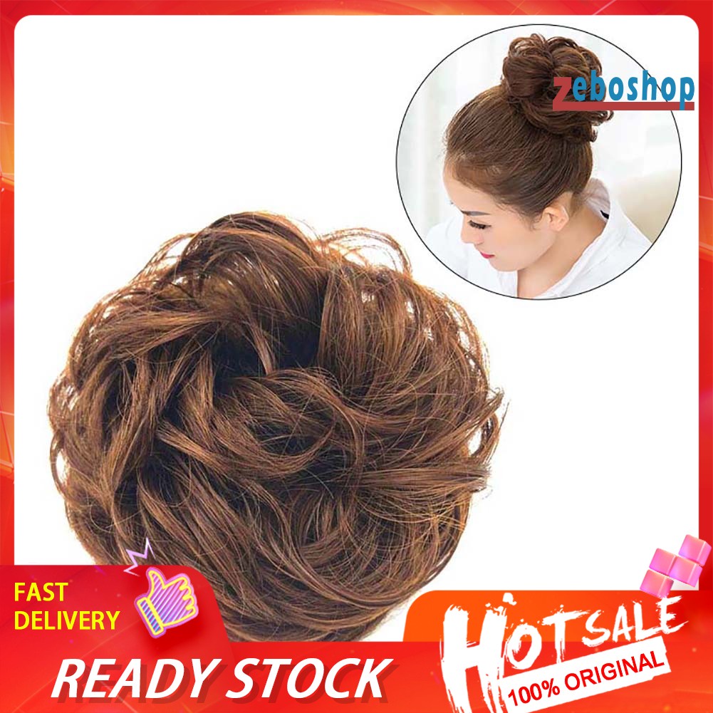 Búi Tóc Giả Kiểu Tóc Xoăn Gợn Sóng Cho Nữ