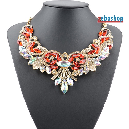 Vòng Cổ Choker Hình Hoa Đính Đá Nhiều Màu Sắc