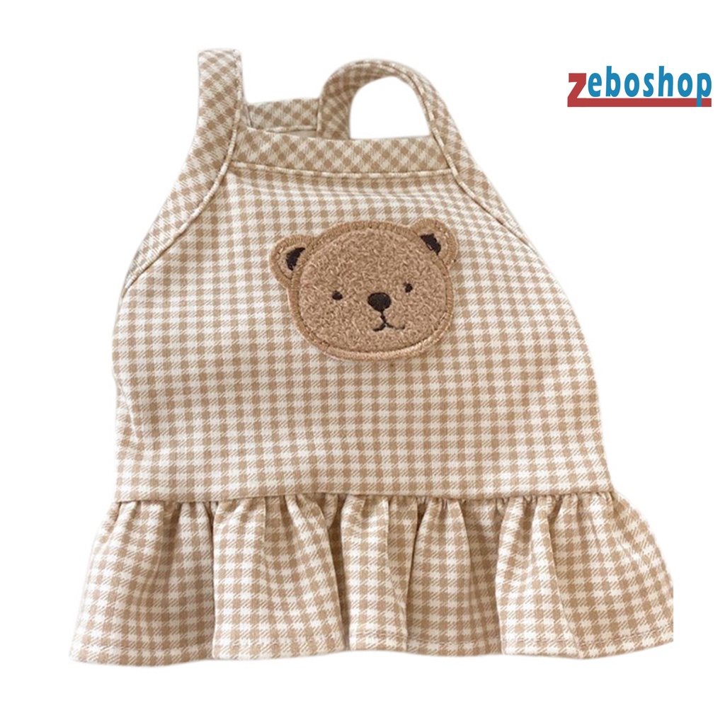 Áo Vest Xếp Ly Họa Tiết Sọc Caro Đóng Nút Có Thể Giặt Lại Cho Cún Cưng Mặc Ở Nhà