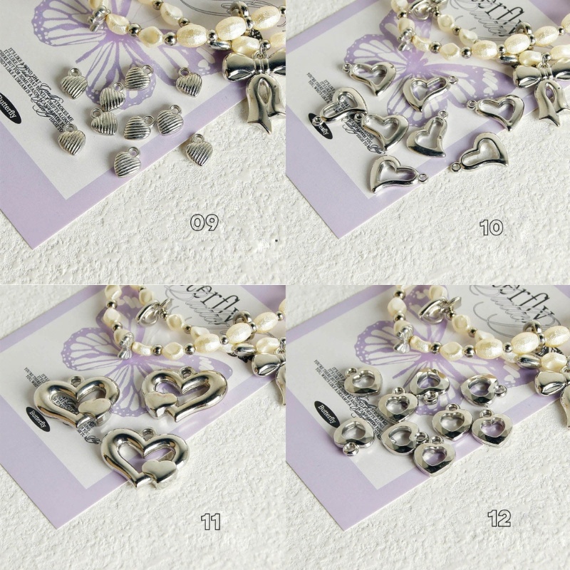 Set 10 Mặt Dây Chuyền Hình Nơ / Trái Tim Nhỏ Xinh Xắn