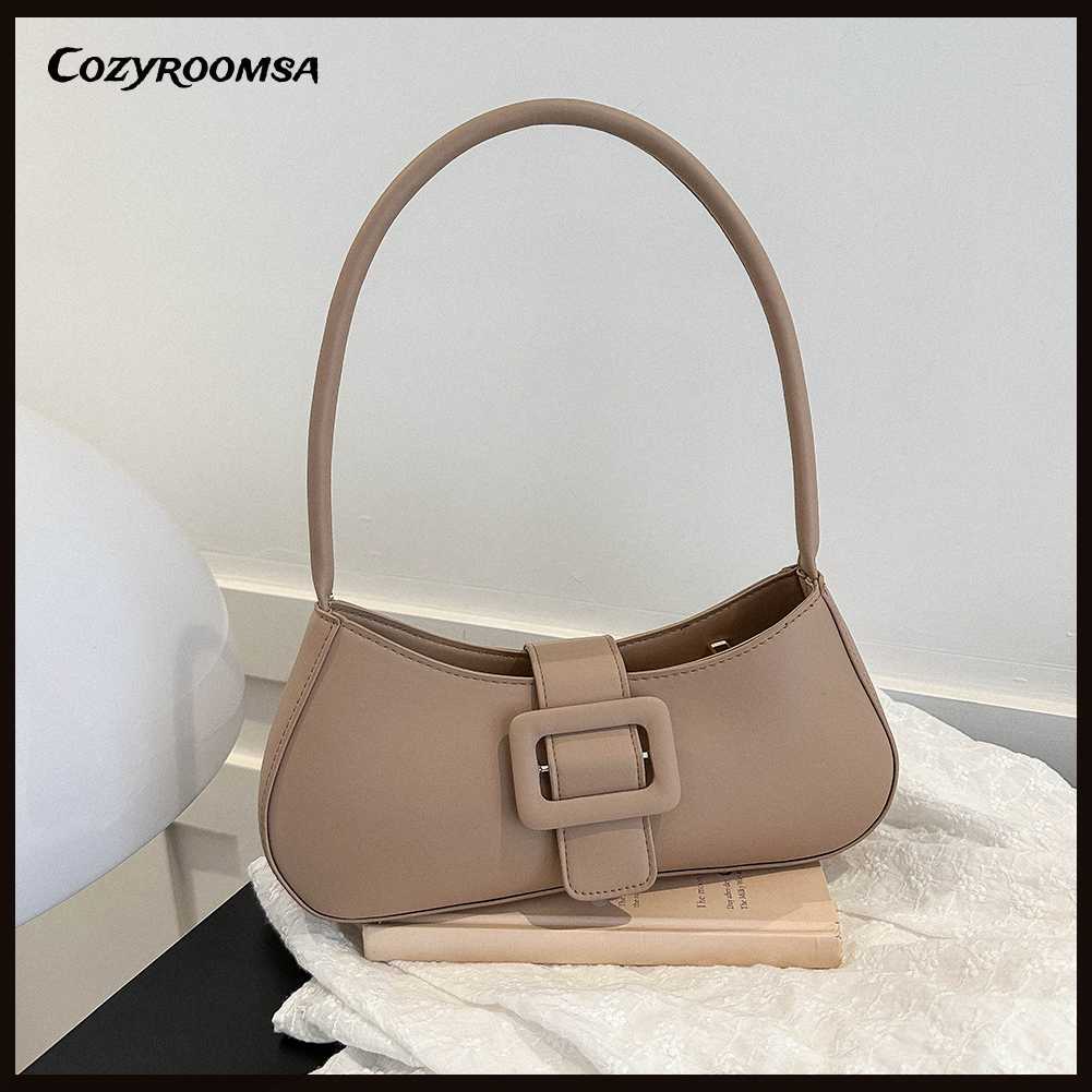 Túi Xách Da PU Y2K Màu Trơn Có Khóa Kéo Thời Trang Cho Nữ