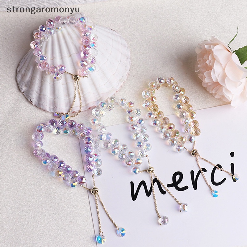 Yu Mới Vòng Tay Chuỗi Hạt Đá Pha Lê Nhân Tạo Lấp Lánh Co Giãn Thời Trang Cho Nữ n