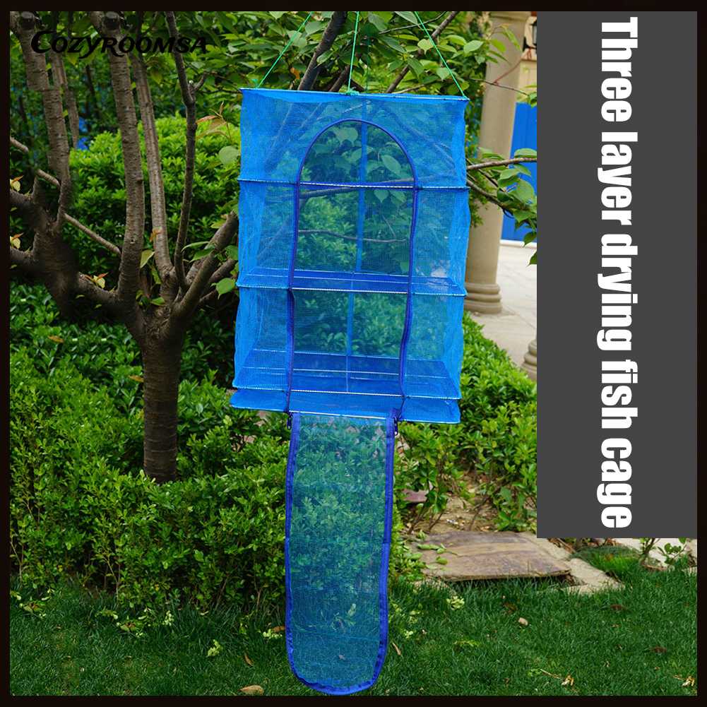 Lồng Lưới Phơi Cá / Rau Củ Quả 3 Tầng Có Thể Gấp Gọn