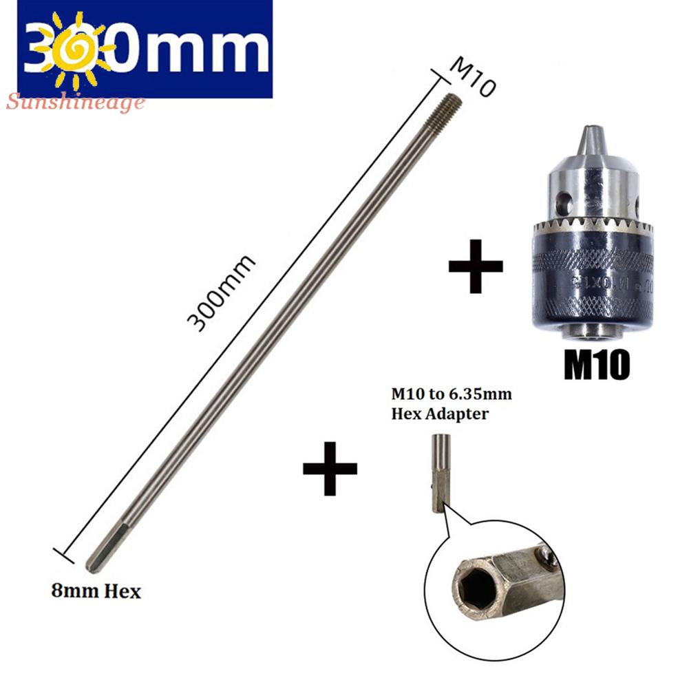 Bộ Mũi Khoan Kim Loại M10 Chuck Và Thân Lục Giác 8mm Dài 300 600mm