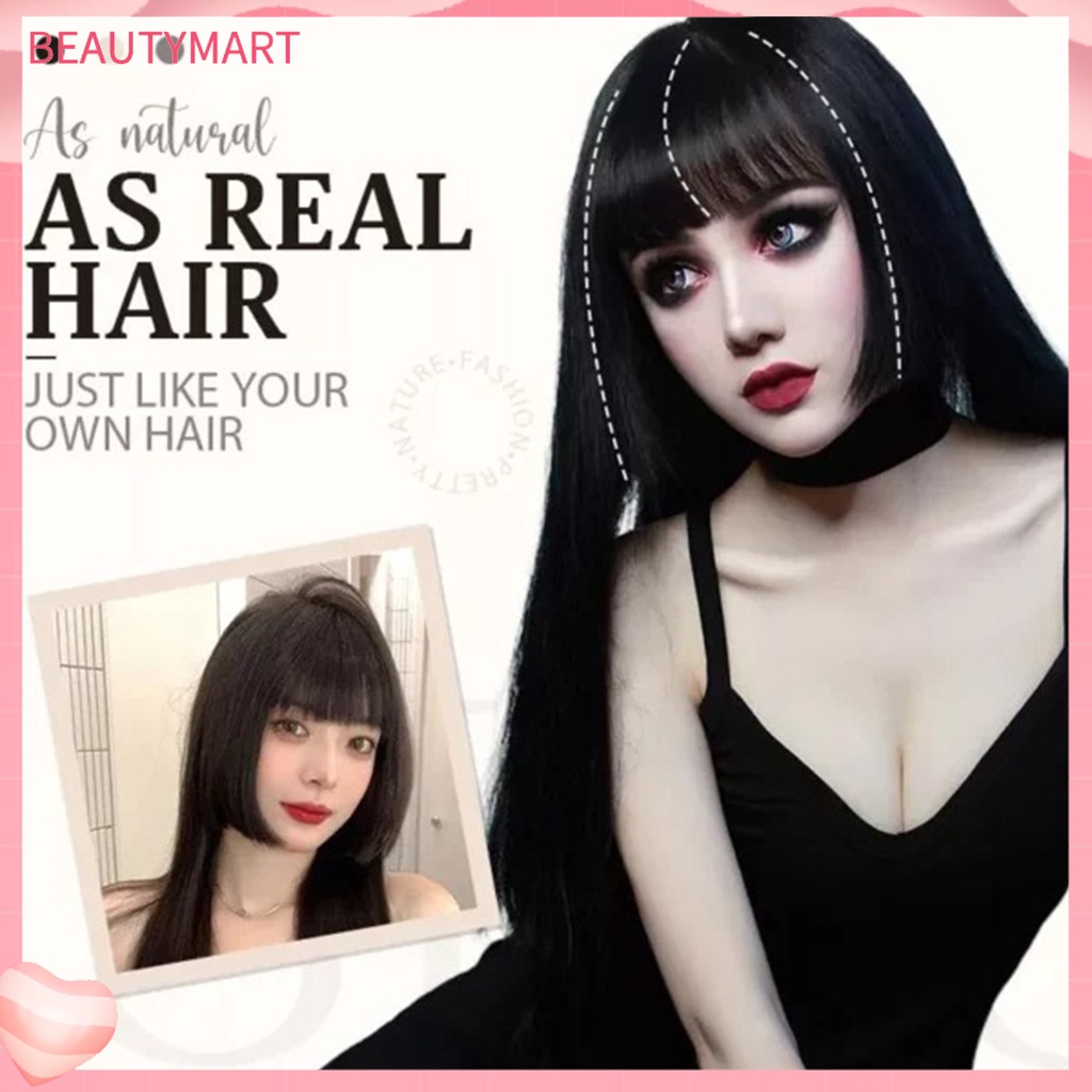 [beautymart] Tóc Giả Nối Dài Bangs Sợi Tự Nhiên Chịu Nhiệt Độ Cao Kiểu Công Chúa Hime