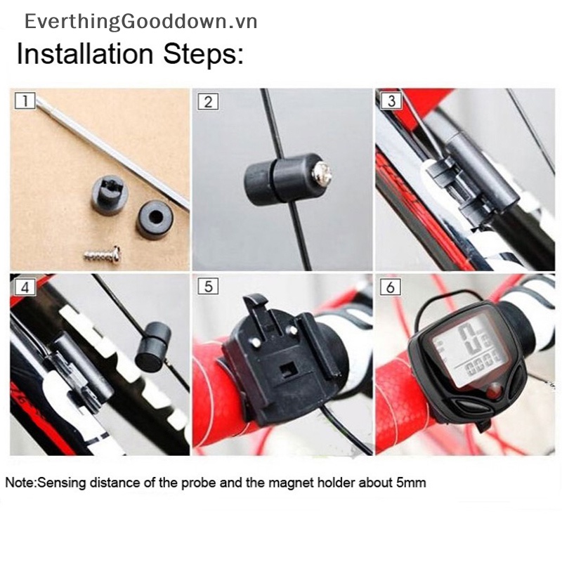 Đồng Hồ Đo Tốc Độ Xe Đạp Hiển Thị Màn Hình Lcd EverthingGooddown Chống Thấm Nước