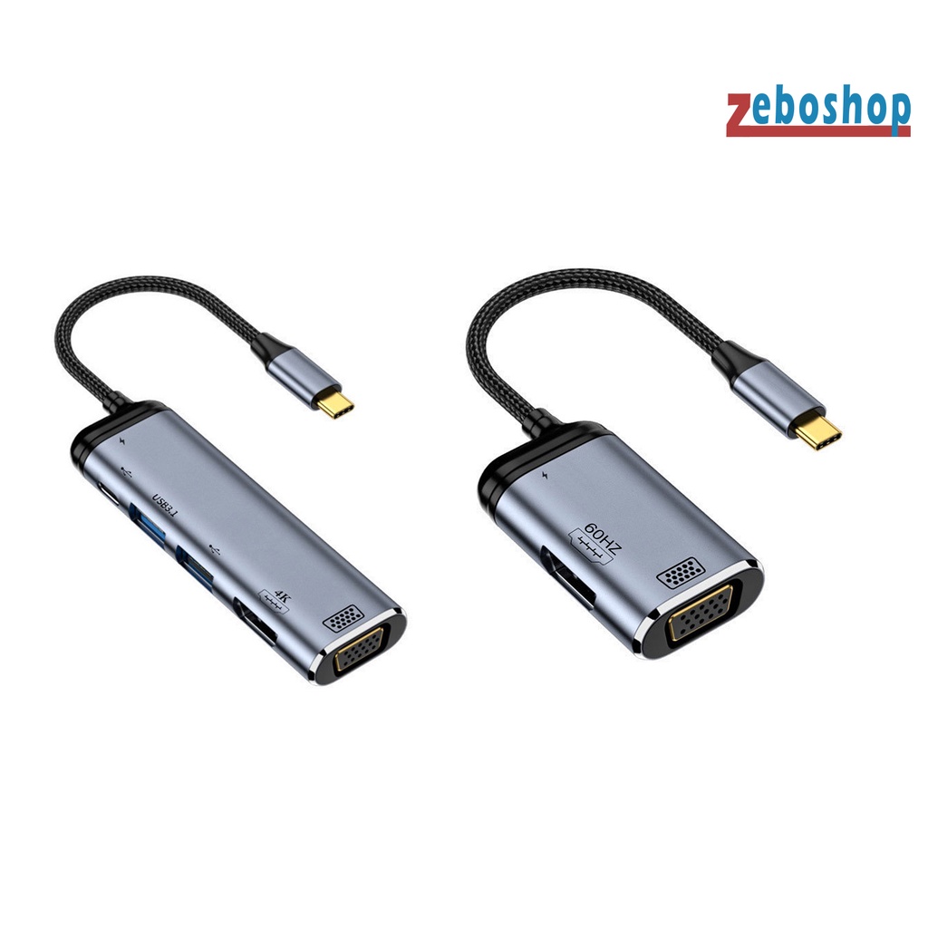 Hub Chia Cổng Type-C Bằng Dây Bện Rộng 4K 60Hz HDMI-Chuyên Dụng Cho Máy Tính