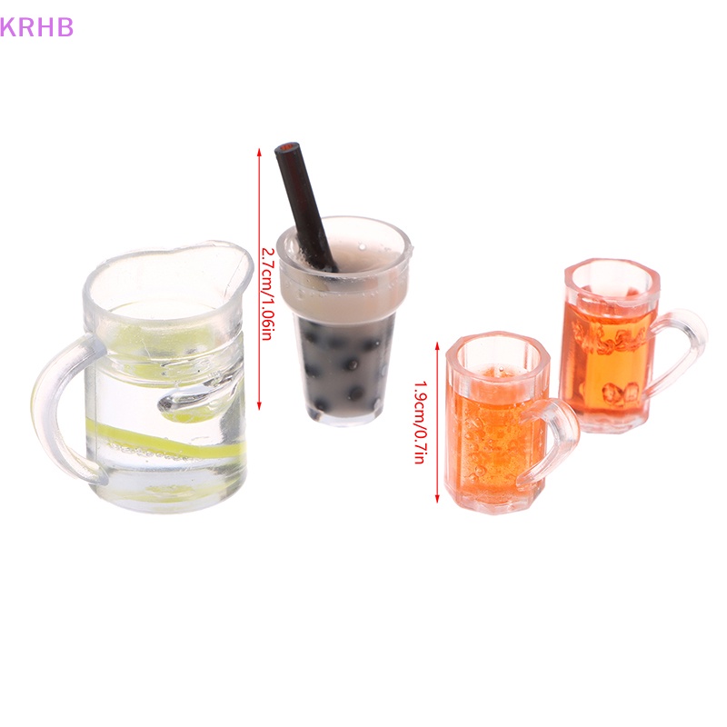 Set 2 Ly Trà Sữa / Nước Ép Trái Cây / Cam Trang Trí Nhà Búp Bê 1: 12 Mới