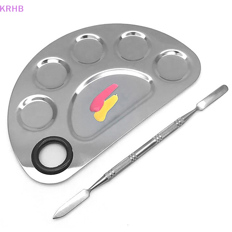 Bộ Bảng Trộn Màu Trang Điểm Làm Móng Bằng Thép Không Gỉ Mới