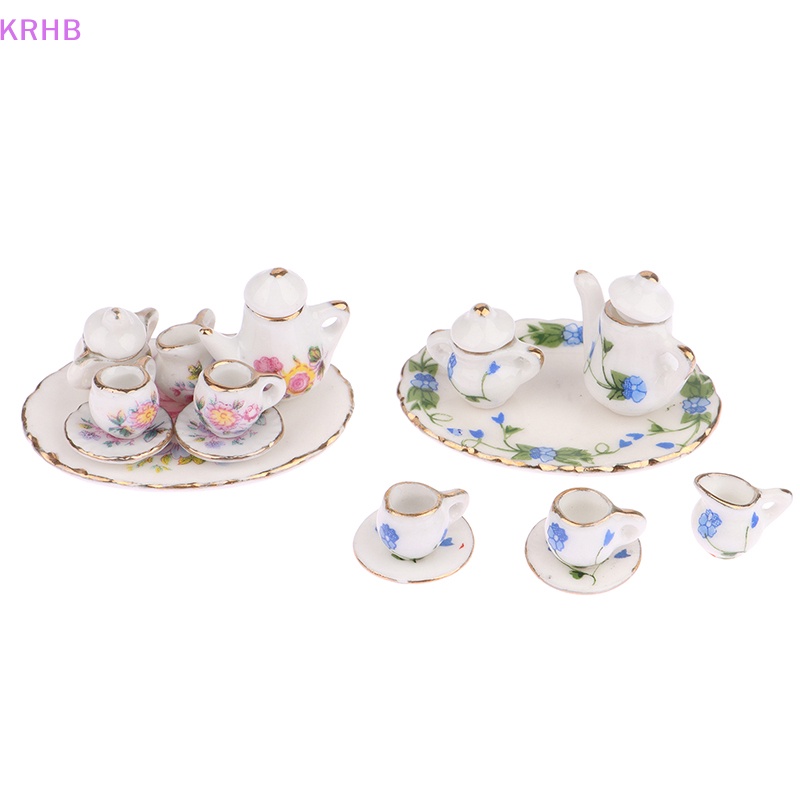 Bộ Ấm Tách Uống Trà Đồ Chơi Búp Bê Cỡ 1 / 12 Mới