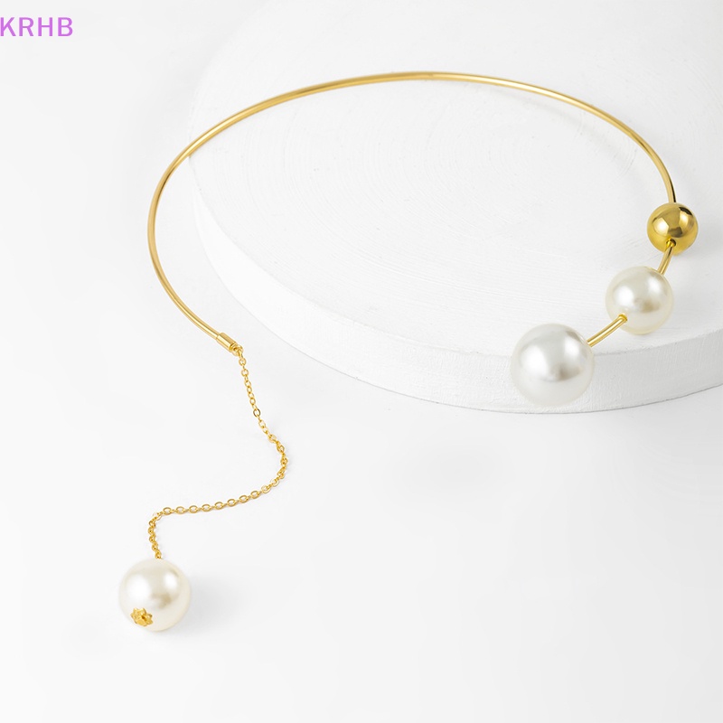 Vòng cổ Choker Đính Ngọc Trai Kiểu Dáng Thanh Lịch Dành Cho Nữ Mới