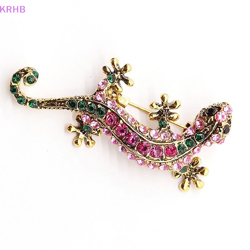 Khóa Cài Áo Hình Thằn Lằn Đính Đá Thời Trang Mới