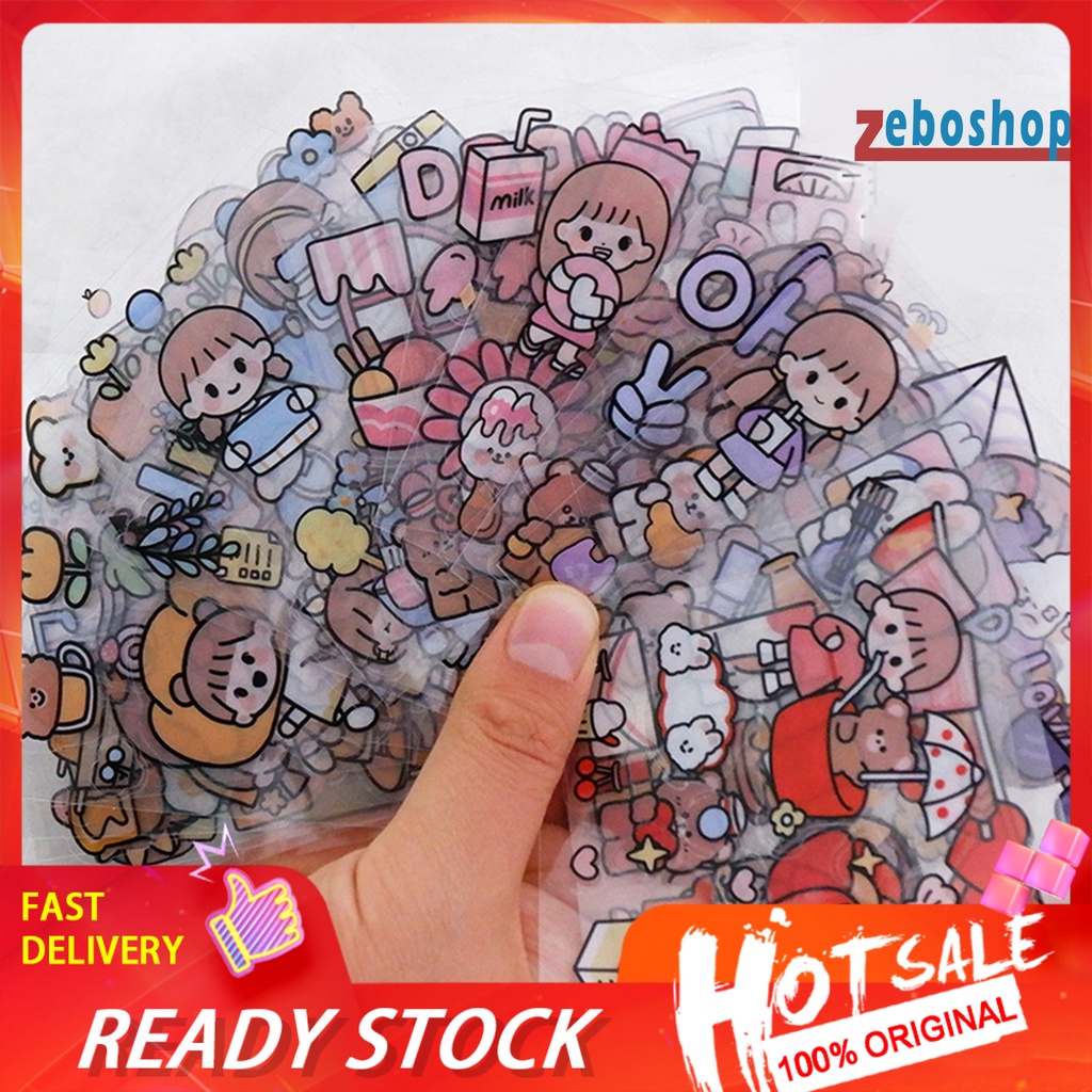 Bộ 100 Miếng Dán Nhân Vật Hoạt Hình PET Trang Trí Sổ Tay