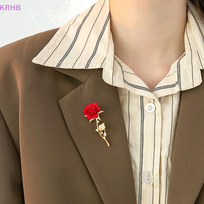 Ghim Cài Áo Hình Hoa Hồng Thanh Lịch Sáng Tạo Cho Nữ Mới