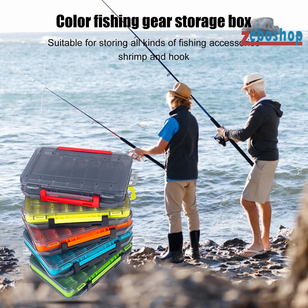 Hộp Đựng Mồi Câu Cá 14 Ngăn Bằng ABS Hai Mặt Đa Năng