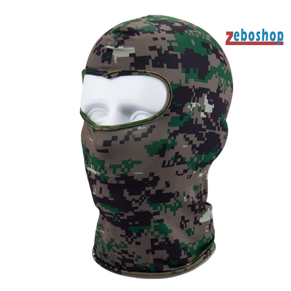 Zeboshop Mũ Che Mặt Chống Nắng / Gió Thoáng Khí Họa Tiết Rằn Ri Unisex