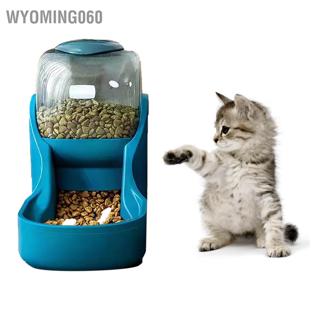 Wyoming060 Bộ nạp thức ăn cho chó tự động Dung tích lớn Trọng lực mèo Bát đựng thú cưng