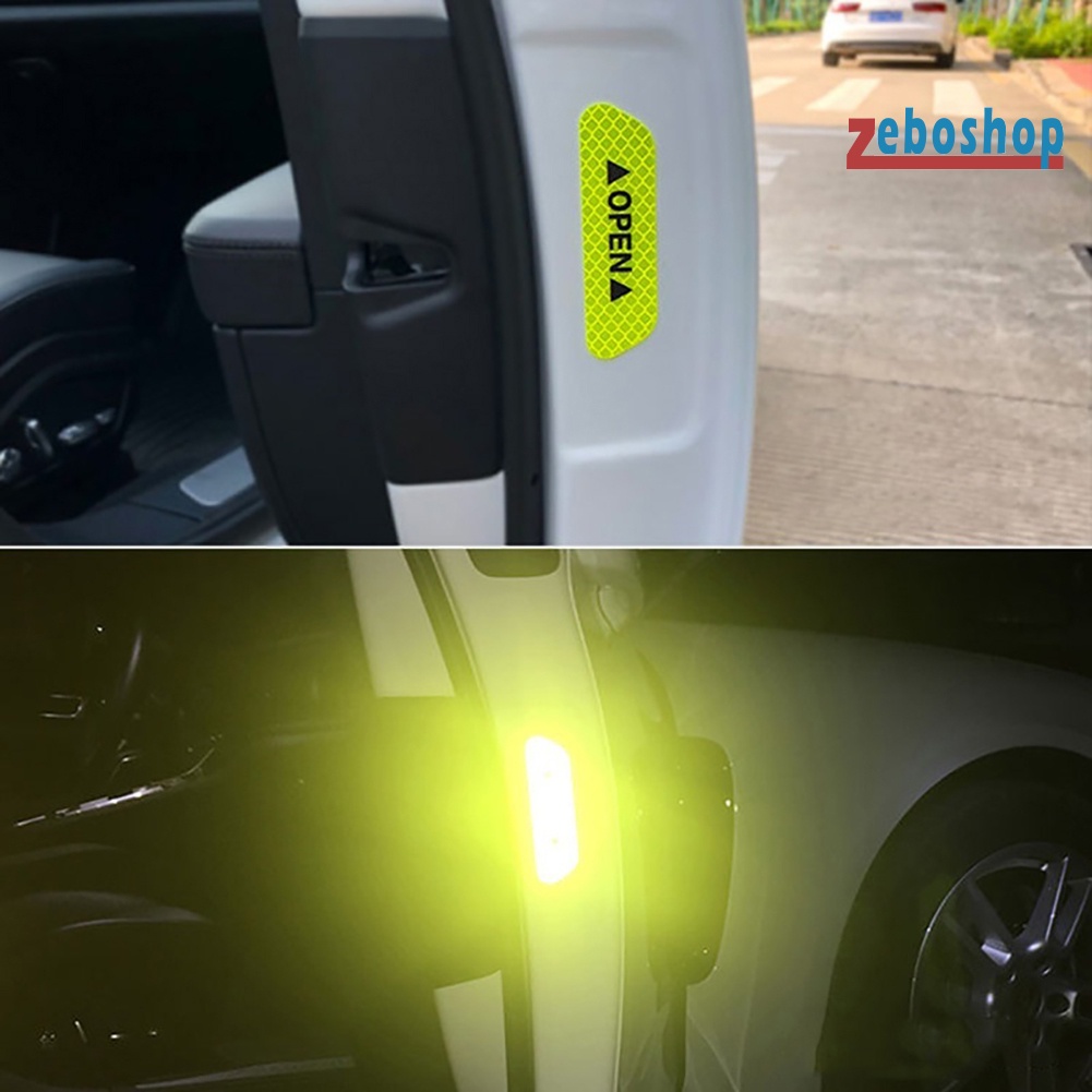 Bộ 4 Đề Can Phản Quang Cảnh Báo Mở Cửa Xe Hơi