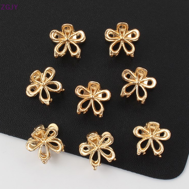 Set 2 Kẹp Tóc Kim Loại Mini Hình Hoa Thời Trang Cho Nữ Mới