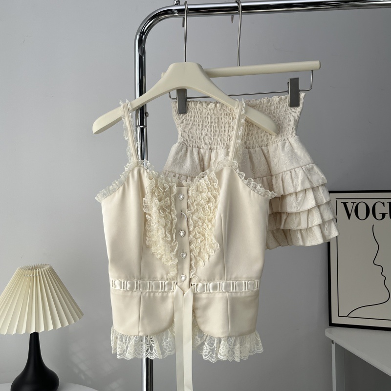 Đầm Hai Dây Phối Ren Thời Trang Mùa Hè Quyến Rũ Cho Nữ