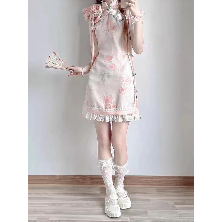 Đầm Ren In Họa Tiết Phong Cách Trung Hoa Cổ Điển Mới Cho Nữ