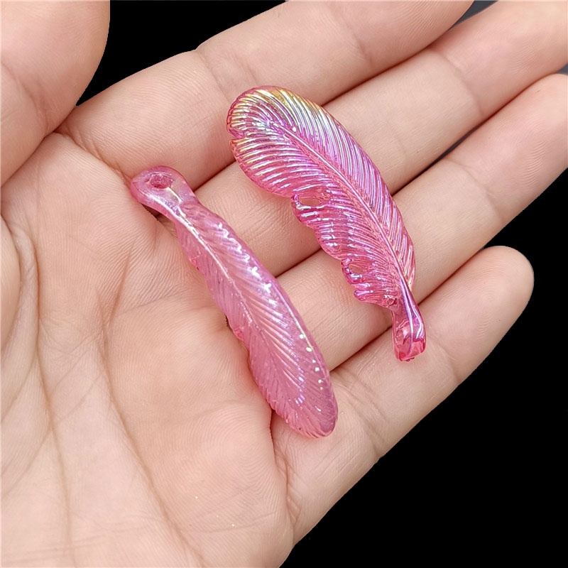 Set 10 Mặt Dây Chuyền Hình Lông Vũ Phát Quang Thời Trang