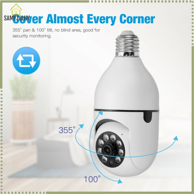 Camera An Ninh Không Dây Kết Nối Wifi 2 Trong 1 Xoay 360 Độ Ip66 Chống Nước Có Bóng Đèn