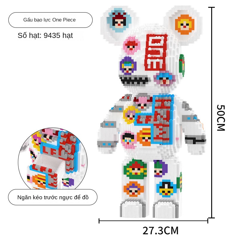 Đồ Chơi Khối Lắp Ráp Hình Chú Gấu Cỡ Lớn 50cm Thời Trang