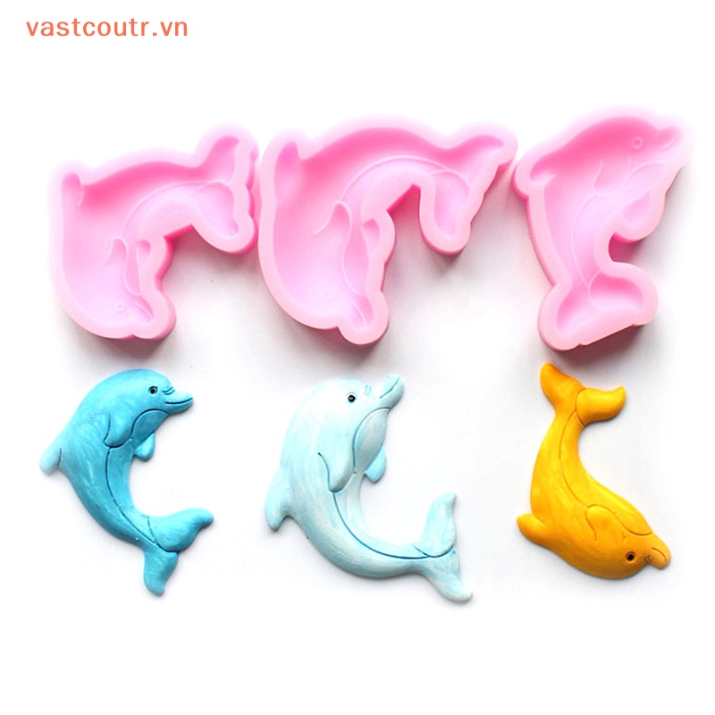 Khuôn Silicon Tạo Hình Cá Heo Trang Trí Bánh