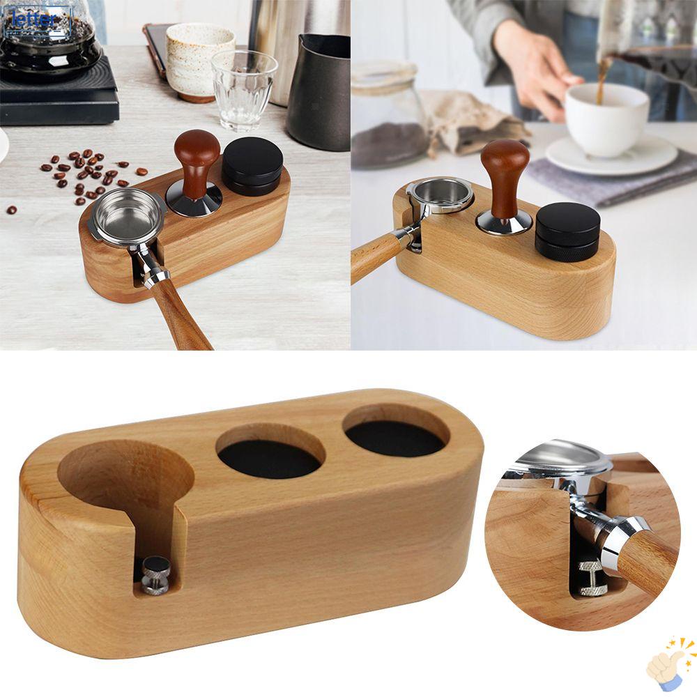 Giá Đỡ Máy Pha Cà Phê Espresso Bằng Gỗ Ba Lỗ Chống Trượt